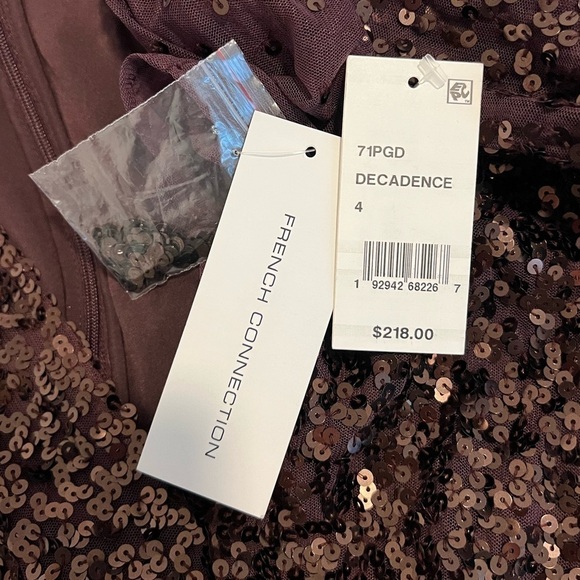 NWT French Connection Emille Sparkle Long Sleeve Sequin Sheath Dress Size 4 - Picture 12 of 17